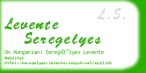 levente seregelyes business card